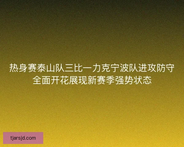 热身赛泰山队三比一力克宁波队进攻防守全面开花展现新赛季强势状态 热身赛泰山队三比一力克宁波队进攻防守全面开花展现新赛季强势状态