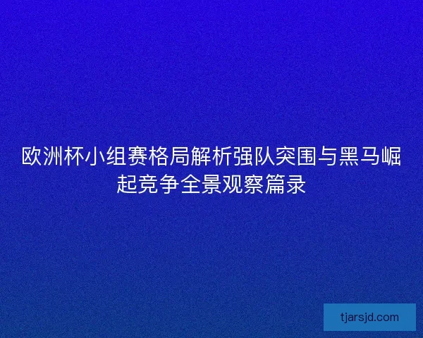 欧洲杯小组赛格局解析强队突围与黑马崛起竞争全景观察篇录